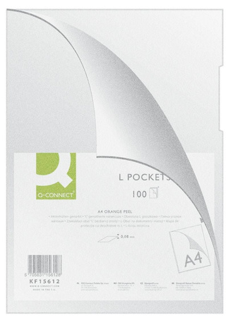 OBWOLUTA L A4 Q-CONNECT GROSZKOWA TRANSPARENTNA PP 80MIC 100SZT